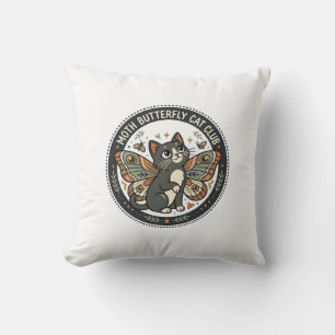 Moth Butterfly Cat POD Vector Art - Moth Butterfly Cushion