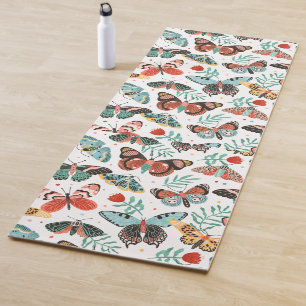 Moth Butterfly colourful Pattern Yoga Mat