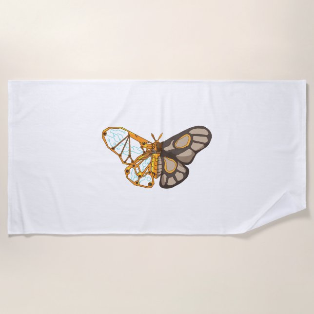 Moth Butterfly Dragonfly Insect Beach Towel (Front)