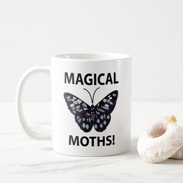 Moth Butterfly Magical Moths Coffee Mug (With Donut)
