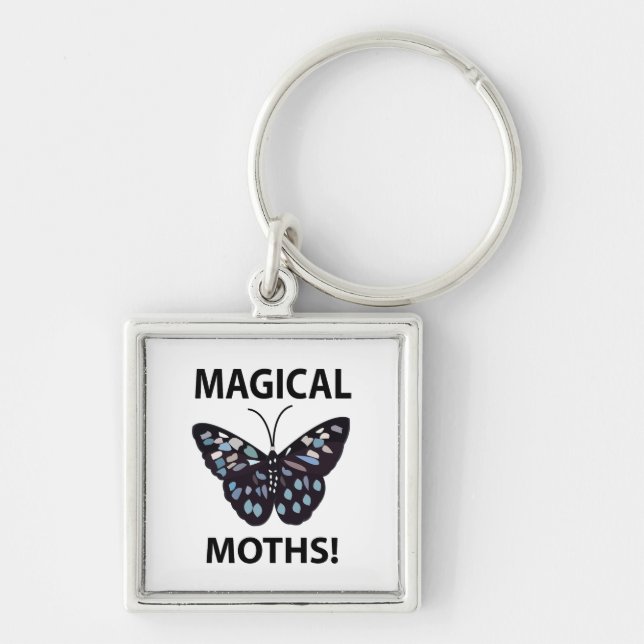 Moth Butterfly Magical Moths Key Ring (Front)