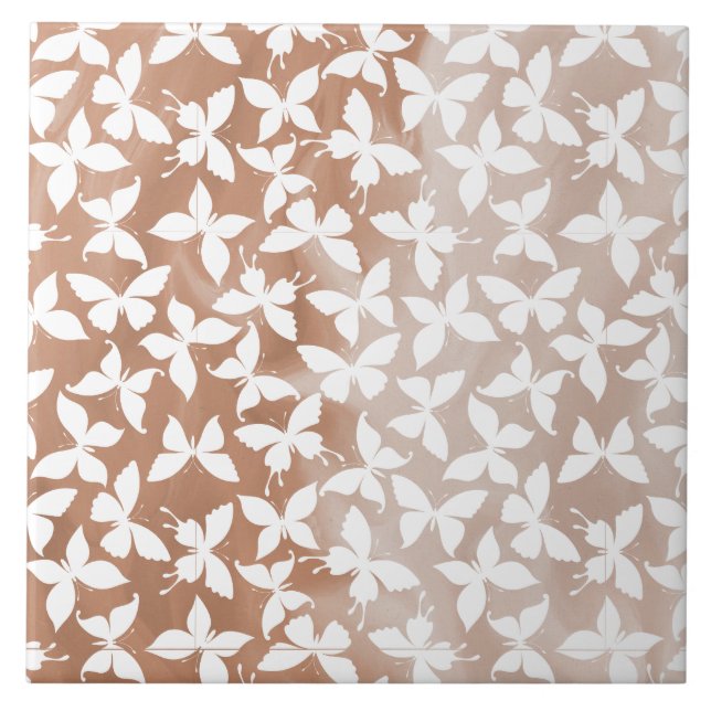 Moth Butterfly Pattern Ceramic Tile (Front)