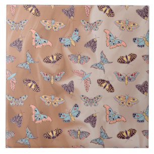 Moth Butterfly Pattern Ceramic Tile
