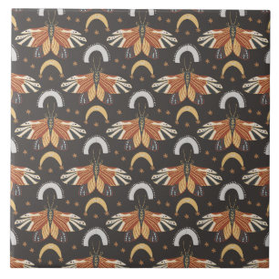 Moth Butterfly Pattern Ceramic Tile