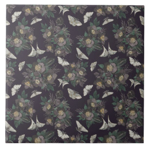 moth butterfly pattern ceramic tile