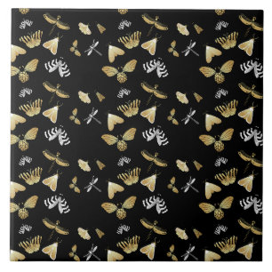 Moth Butterfly Pattern Ceramic Tile