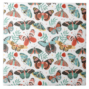  moth butterfly pattern ceramic tile