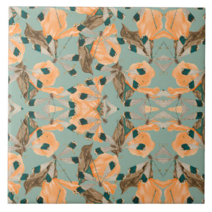 Moth Butterfly Pattern Ceramic Tile