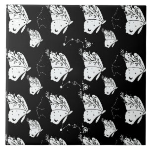 Moth Butterfly Pattern Ceramic Tile