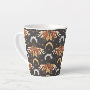  moth butterfly pattern Latte Mug