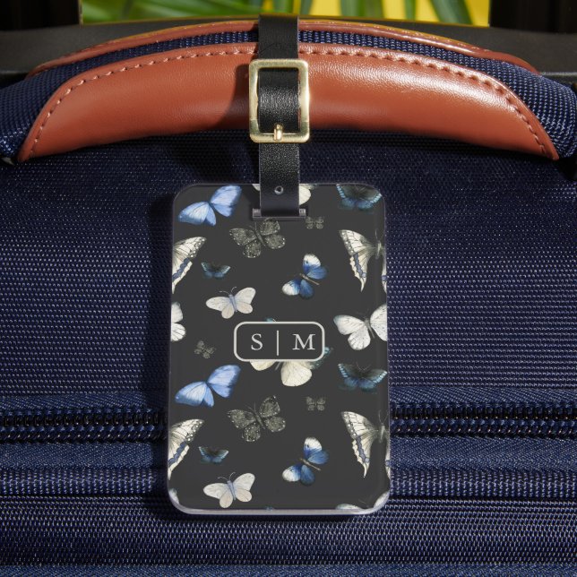 Moth Butterfly pattern Luggage Tag (Front Insitu 2)