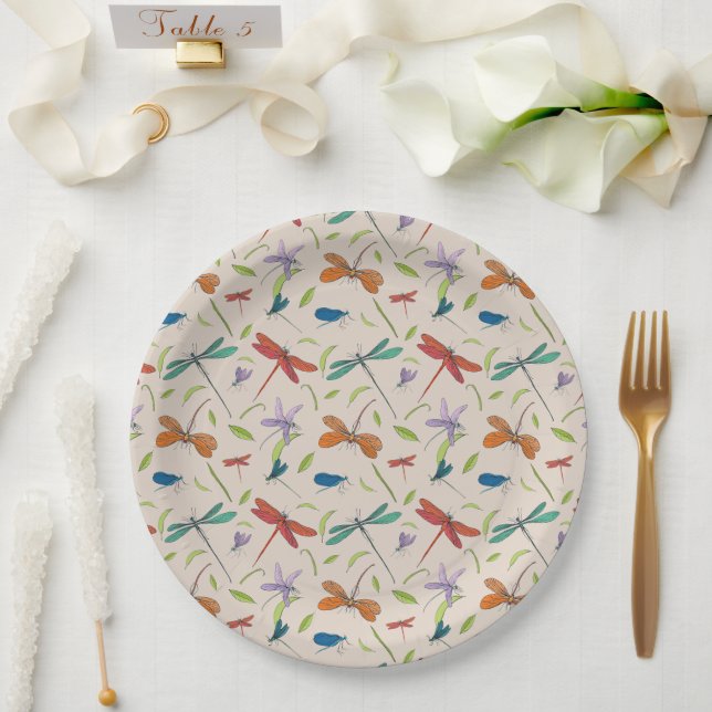 Moth Butterfly Pattern Paper Plate (Wedding)