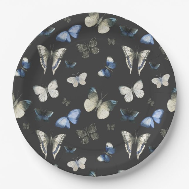Moth Butterfly Pattern Paper Plate (Front)