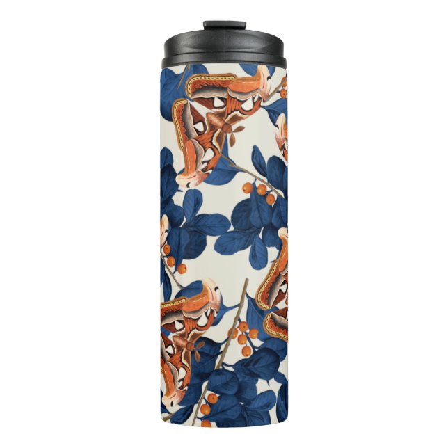 Moth Butterfly Pattern Thermal Tumbler (Front)