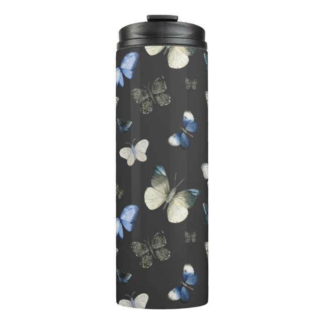 Moth Butterfly Pattern Thermal Tumbler (Front)