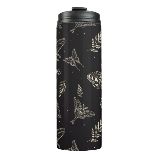 Moth Butterfly Pattern Thermal Tumbler (Front)