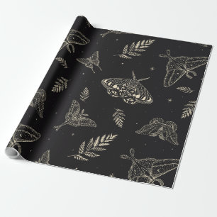 moth butterfly pattern wrapping paper