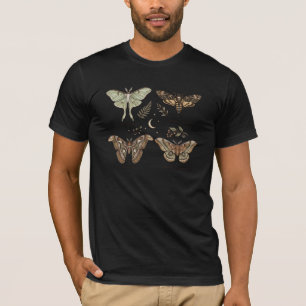 Moth Collection Vintage Entomology Dark Cottagecor T-Shirt