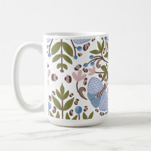 Moth floral pattern mug