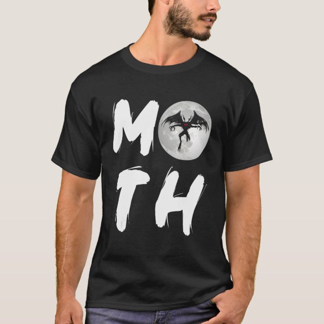 Moth Folklore Cryptozoology Cryptid Monster Moon M T-Shirt (Front)