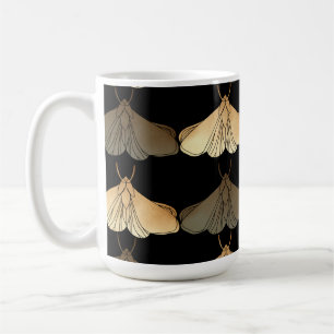 Moth in gold pattern coffee mug