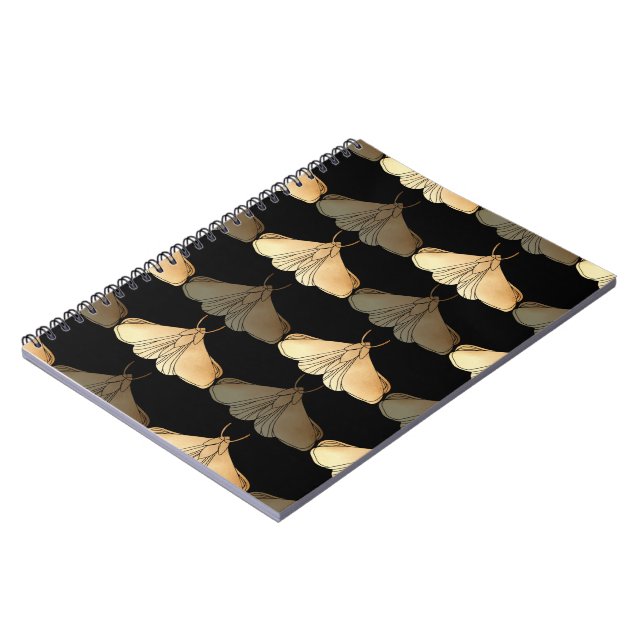 Moth in gold pattern notebook (Left Side)