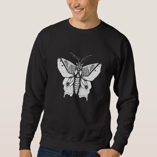 Moth Insect Magical Esoteric Line Illustration  5 Sweatshirt (Front)