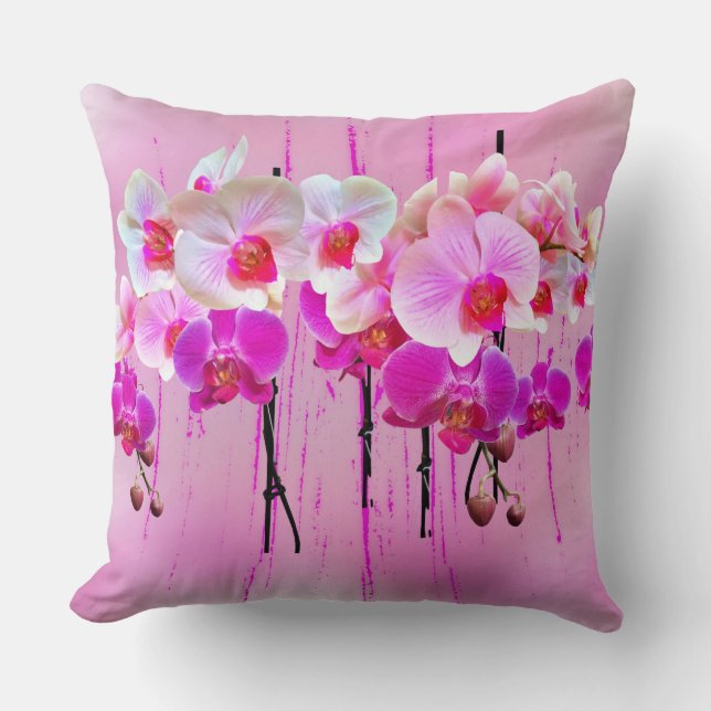 Moth Orchid Blossoms Art Print Cushion (Front)