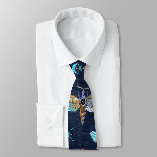 Moth Pattern Tie (Tied)