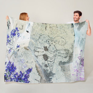 Moth Petroglyph Three Rivers Petroglyph Site Fleece Blanket