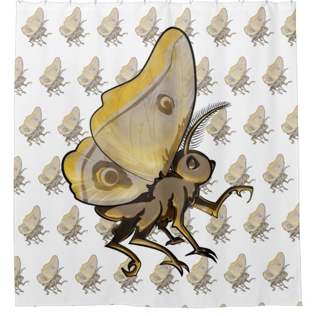 Moth Shower Curtain (Front)