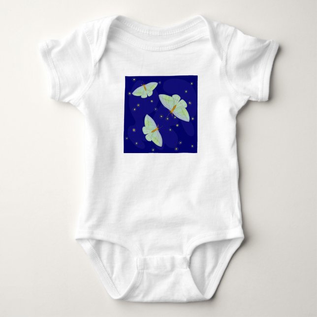 Moth Sky Baby Bodysuit (Front)