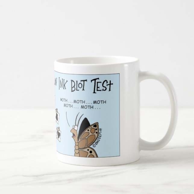Moth takes an ink blot test coffee mug (Right)