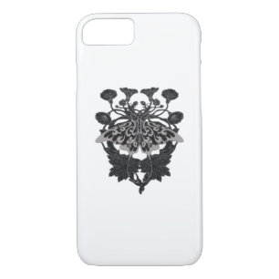 Moth Talisman - Whimsigoth Drawing - White Version iPhone 8/7 Case