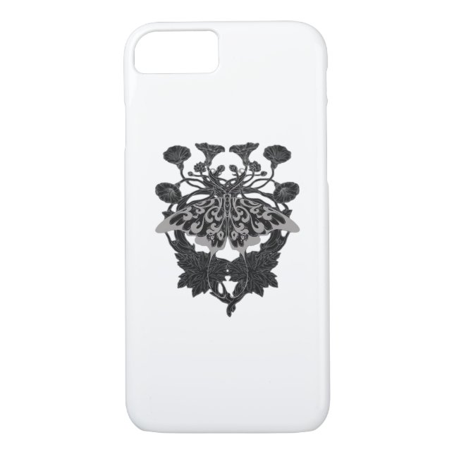 Moth Talisman - Whimsigoth Drawing - White Version Case-Mate iPhone Case (Back)