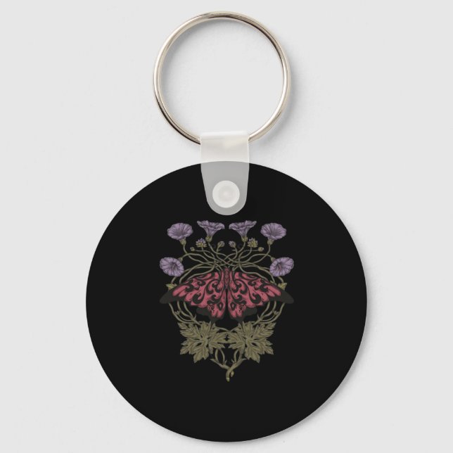 Moth Talisman - Whimsigoth Witchy Art - Colour Ver Key Ring (Front)
