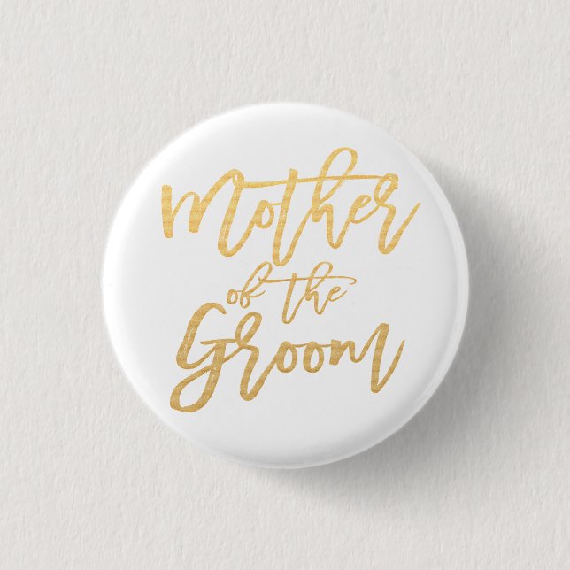 Mothe of the groom calligraphy 3 cm round badge (Front)