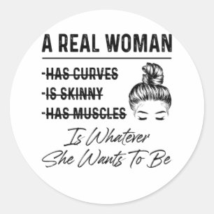 Mother A Real Woman Birthday Classic Round Sticker