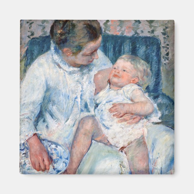 Mother About to Wash Her Sleepy Child, Cassatt Magnet (Front)