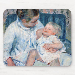 Mother About to Wash Her Sleepy Child, Cassatt Mouse Pad