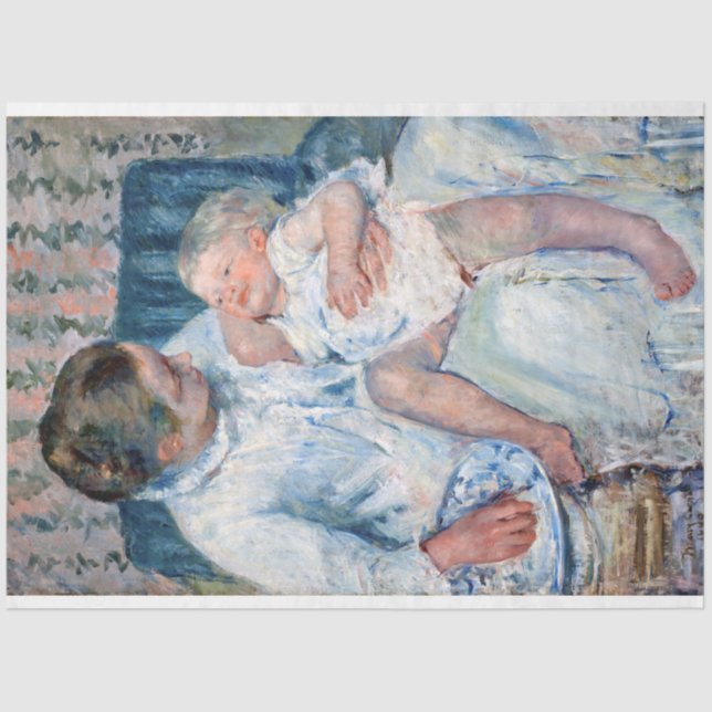 Mother About to Wash Her Sleepy Child, Cassatt Tissue Paper (Front)