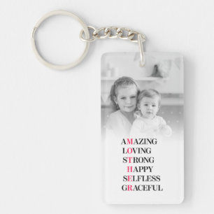 Mother Acronym Photo Key Ring