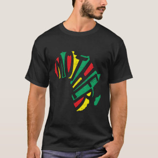Mother Africa Retro Colourful Continent Text Map T-Shirt