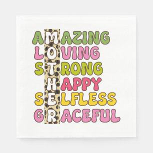 Mother Amazing Loving Strong Napkin
