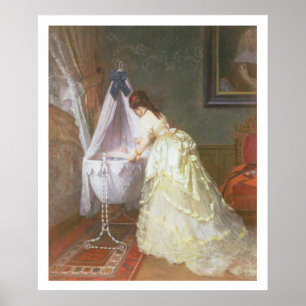 Mother and Baby, 1869 (oil on panel) Poster
