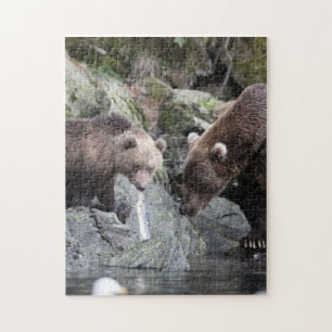 Mother and Baby Animal Bear Photography Animal Jigsaw Puzzle