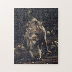 Mother and Baby Animal Monkey Photography Jigsaw Puzzle
