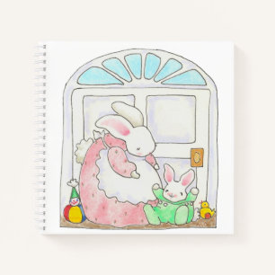 mother and baby bunny Spiral Notebook