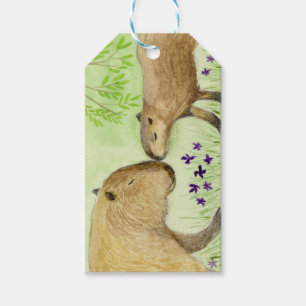 Mother and Baby Capybara Gift Tags
