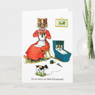 Mother and Baby Cat, Louis Wain Card